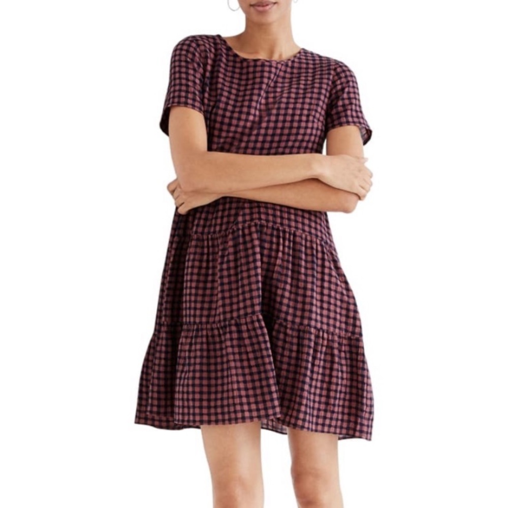 Madewell Short Sleeve Tiered Mini Dress